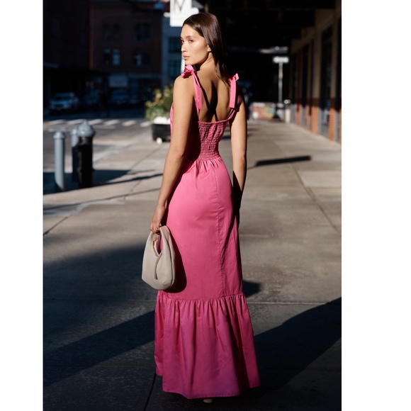 NWT Hot Pink Maxi Dress - Marcella NYC "Racine Dress" - Picture 2 of 8